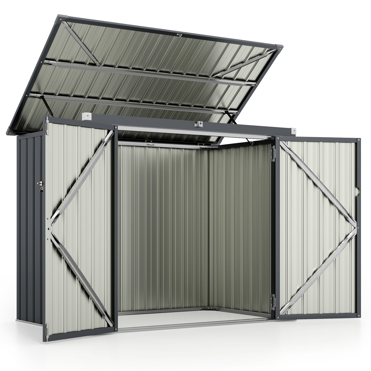 Outdoor Trash Can Storage Shed, Double Openings, Dark Gray Sheds & Outdoor Storage at Gallery Canada