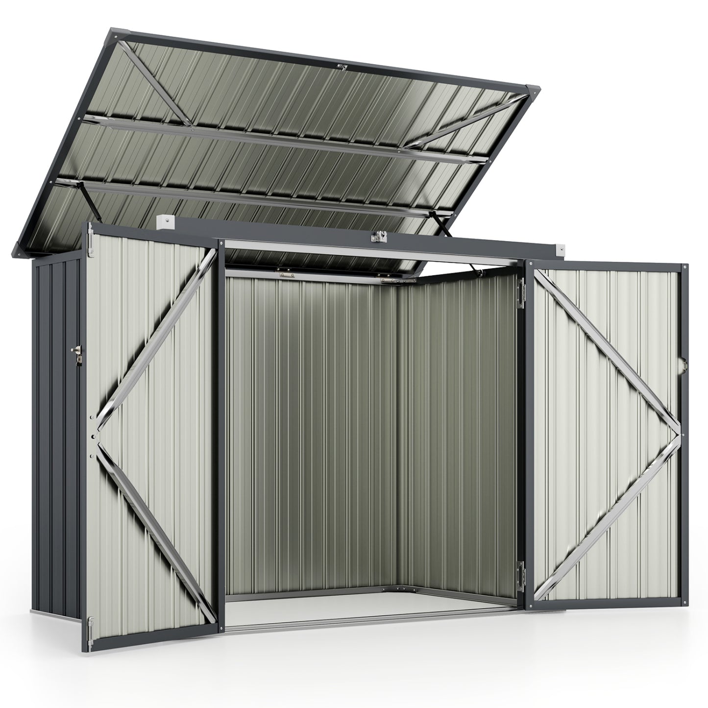 Outdoor Trash Can Storage Shed, Double Openings, Dark Gray Sheds & Outdoor Storage at Gallery Canada