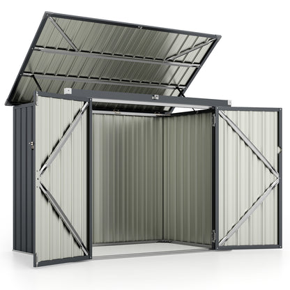 Outdoor Trash Can Storage Shed, Double Openings, Dark Gray Sheds & Outdoor Storage at Gallery Canada