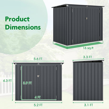 Outdoor Trash Can Storage Shed, Double Openings, Dark Gray Sheds & Outdoor Storage at Gallery Canada