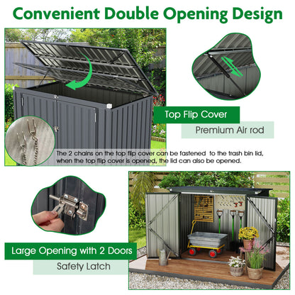 Outdoor Trash Can Storage Shed, Double Openings, Dark Gray Sheds & Outdoor Storage at Gallery Canada