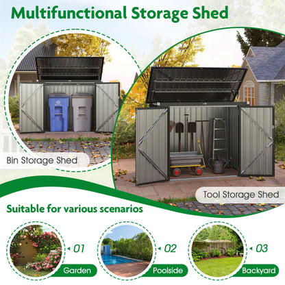 Outdoor Trash Can Storage Shed, Double Openings, Dark Gray Sheds & Outdoor Storage at Gallery Canada