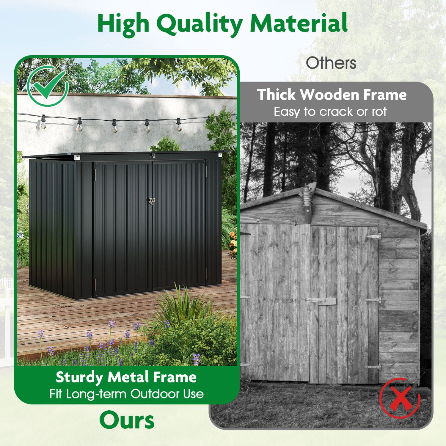 Outdoor Trash Can Storage Shed, Double Openings, Dark Gray Sheds & Outdoor Storage at Gallery Canada