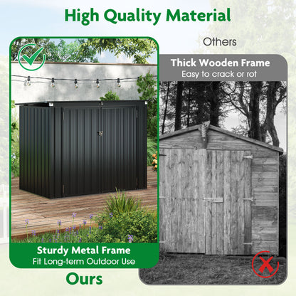 Outdoor Trash Can Storage Shed, Double Openings, Dark Gray Sheds & Outdoor Storage at Gallery Canada