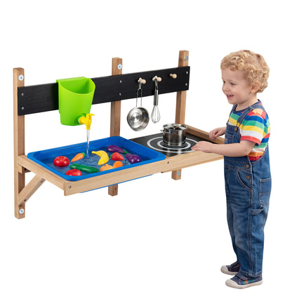 Outdoor Wall Mounted Mud Kitchen for Kids Ages 3+ Play Kitchen Sets at Gallery Canada