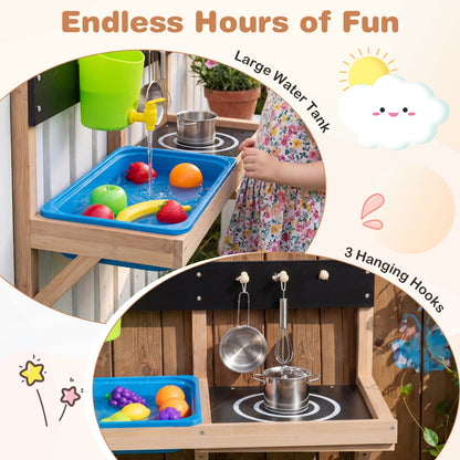 Outdoor Wall Mounted Mud Kitchen for Kids Ages 3+ Play Kitchen Sets at Gallery Canada