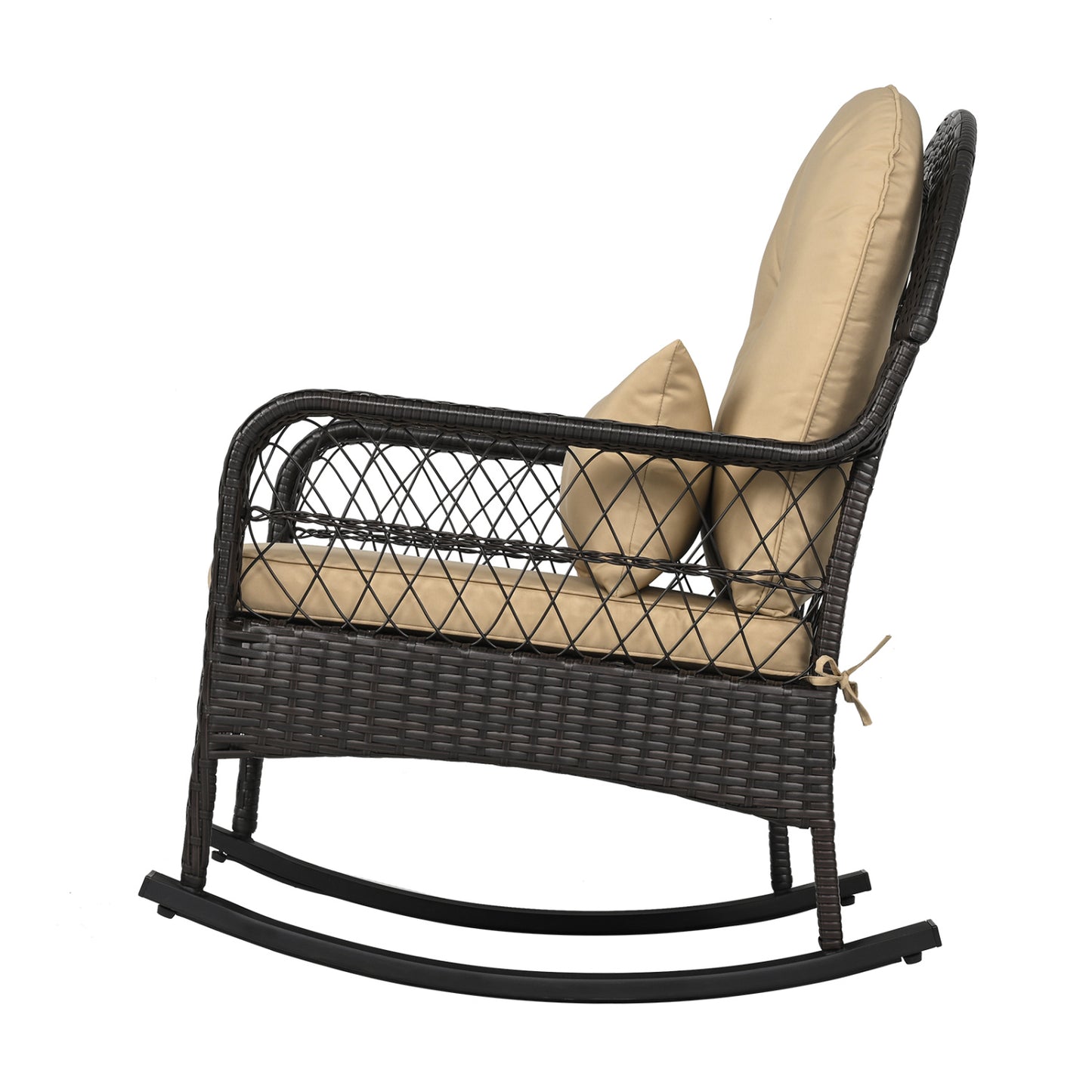 Fauteuil à bascule en osier 400 LBS, Marron