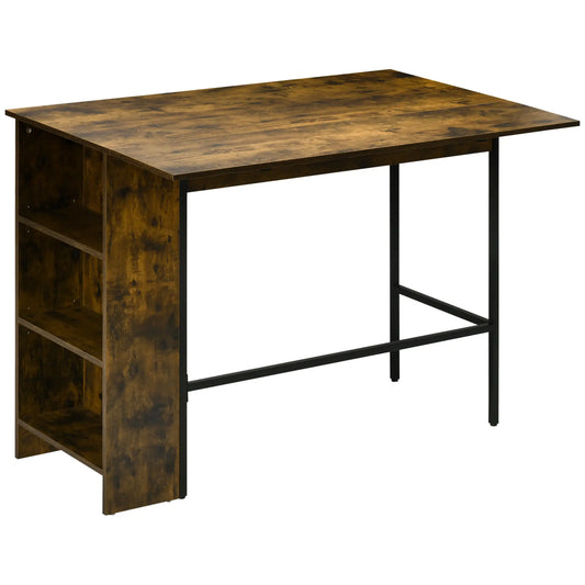 Counter Height Table, Drop Leaf, Extendable, Adjustable Shelf, Rustic Brown, Brown Bar Sets Rustic Brown, Black at Gallery Canada