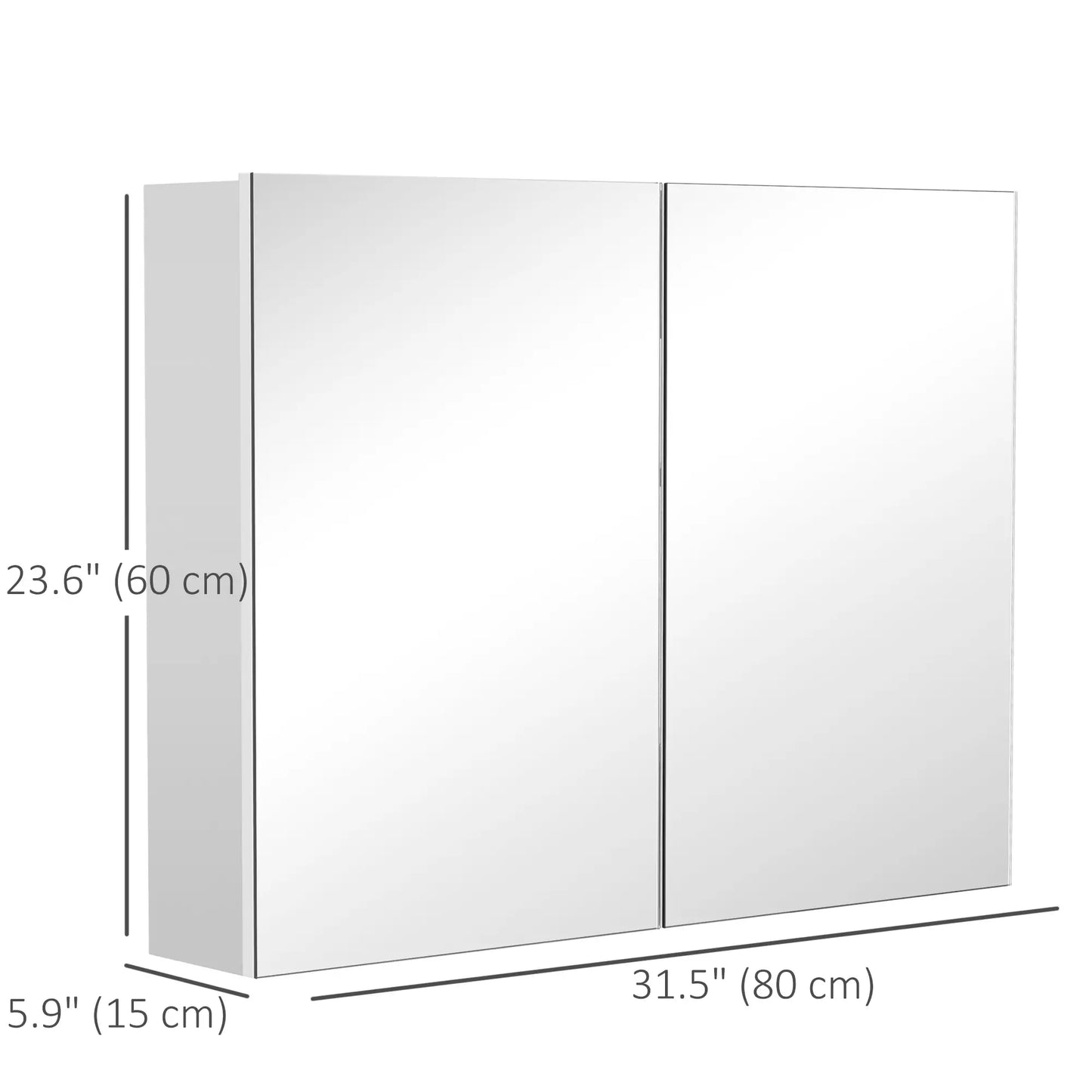 Wall-Mounted Bathroom Mirror Cabinet, Double Doors, Adjustable Shelf, Lilac Mirror Medicine Cabinets at Gallery Canada