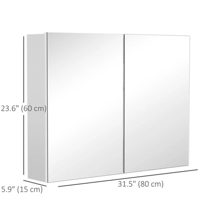 Wall-Mounted Bathroom Mirror Cabinet, Double Doors, Adjustable Shelf, Lilac Mirror Medicine Cabinets at Gallery Canada
