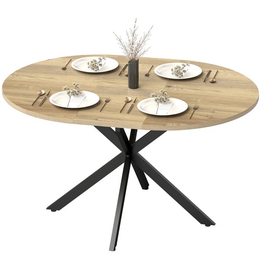 Extendable Dining Table, 39.5"-53", Natural Wood, Industrial Kitchen Table Dining Tables Natural Wood, Black at Gallery Canada