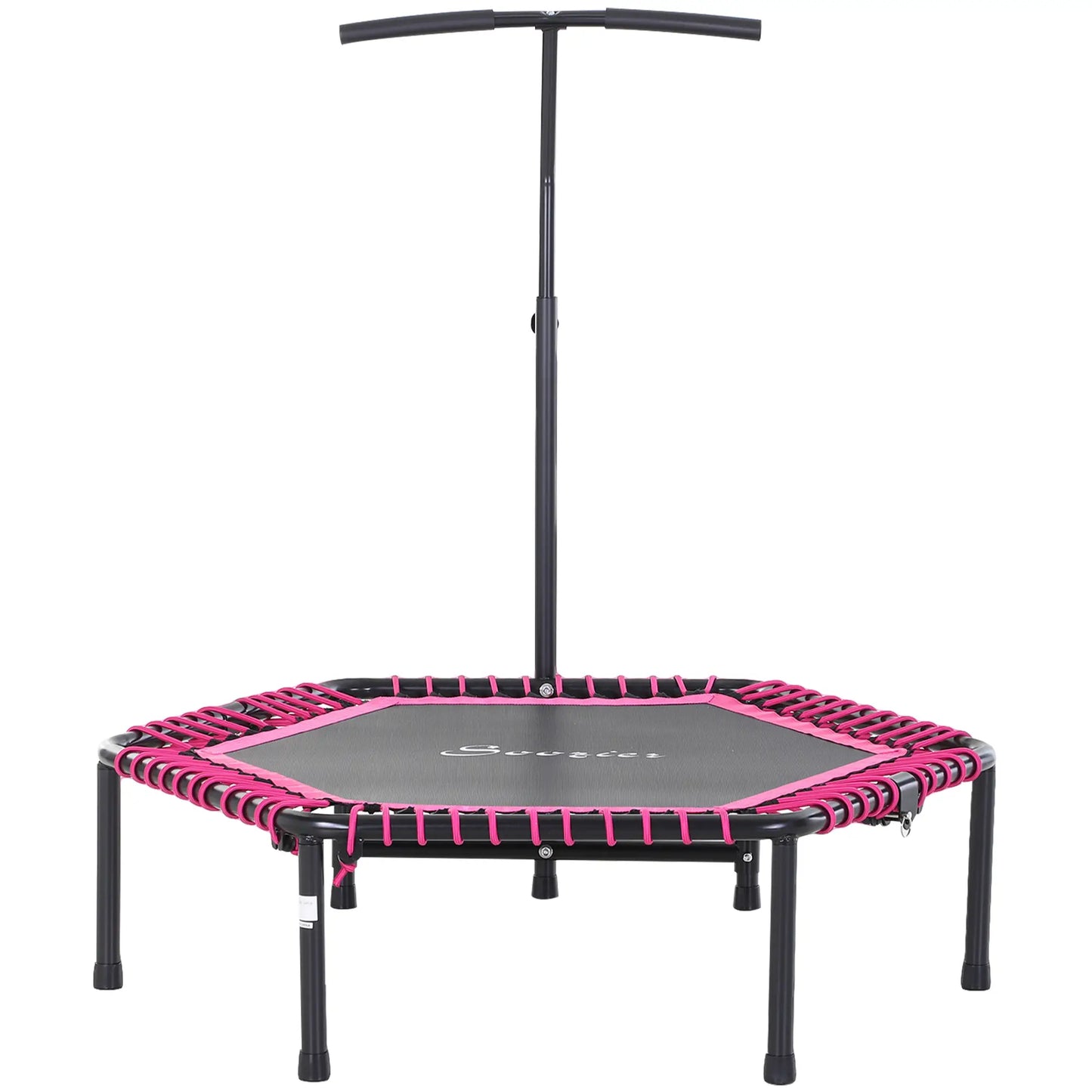 48" Hexagon Rebounder Trampoline, Fitness Bungee Jumper, Adjustable Bar, Pink Trampolines at Gallery Canada
