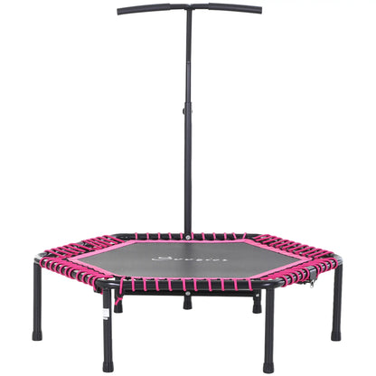 48" Hexagon Rebounder Trampoline, Fitness Bungee Jumper, Adjustable Bar, Pink Trampolines at Gallery Canada