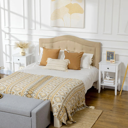 Side Table Set of 2, 2-Tier End Tables with Drawer, White Side Tables at Gallery Canada