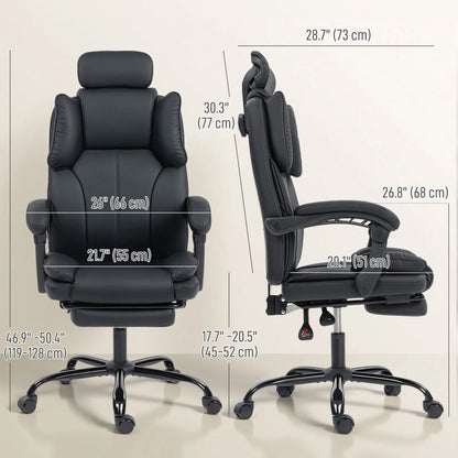 Reclining Office Chair, Executive Desk Chair, Headrest, Footrest, Black Executive & Manager Chairs at Gallery Canada