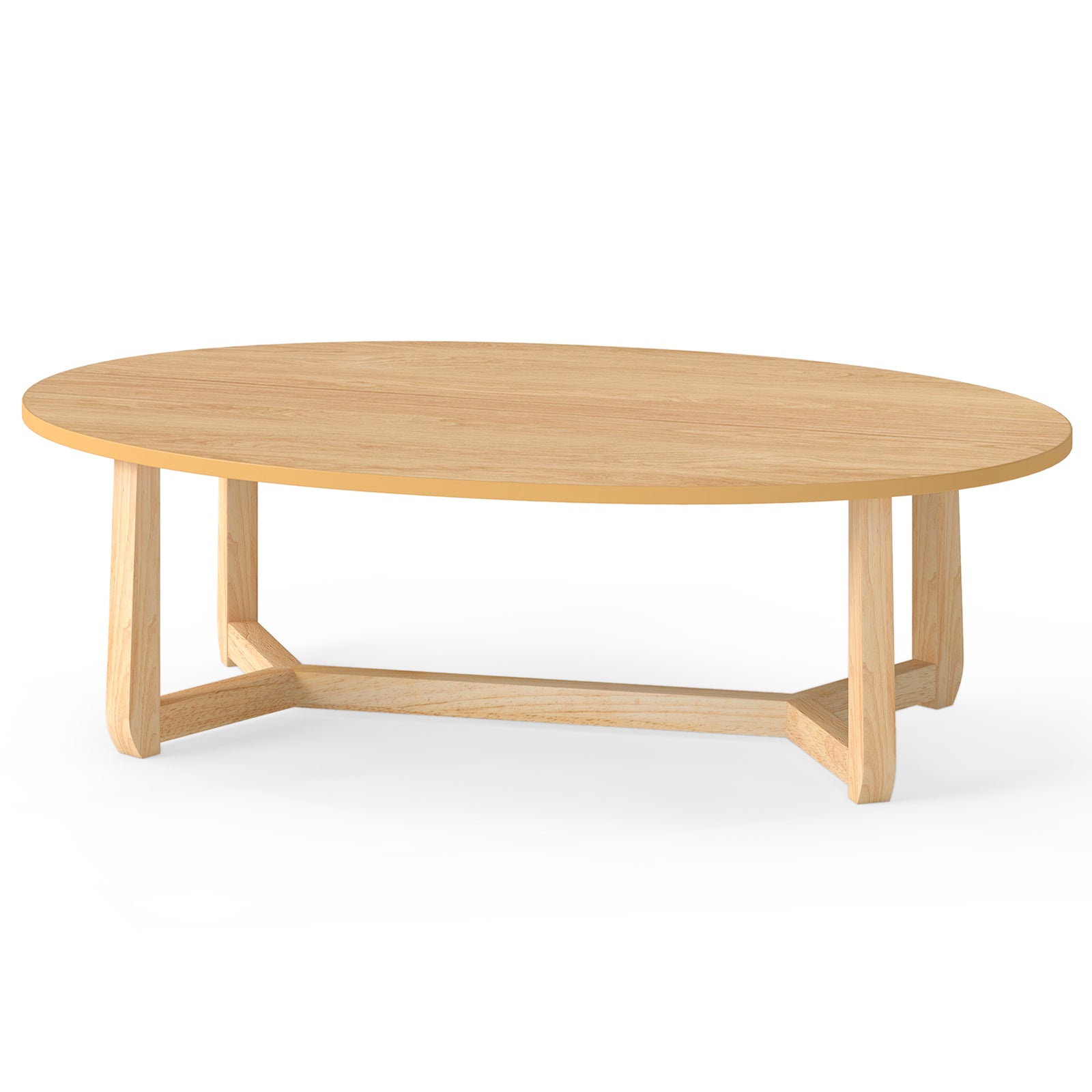 Oval Coffee Table 46 Inches, Natural Wooden Accent Table Coffee Tables at Gallery Canada