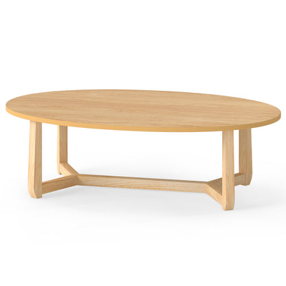 Oval Coffee Table 46 Inches, Natural Wooden Accent Table Coffee Tables at Gallery Canada