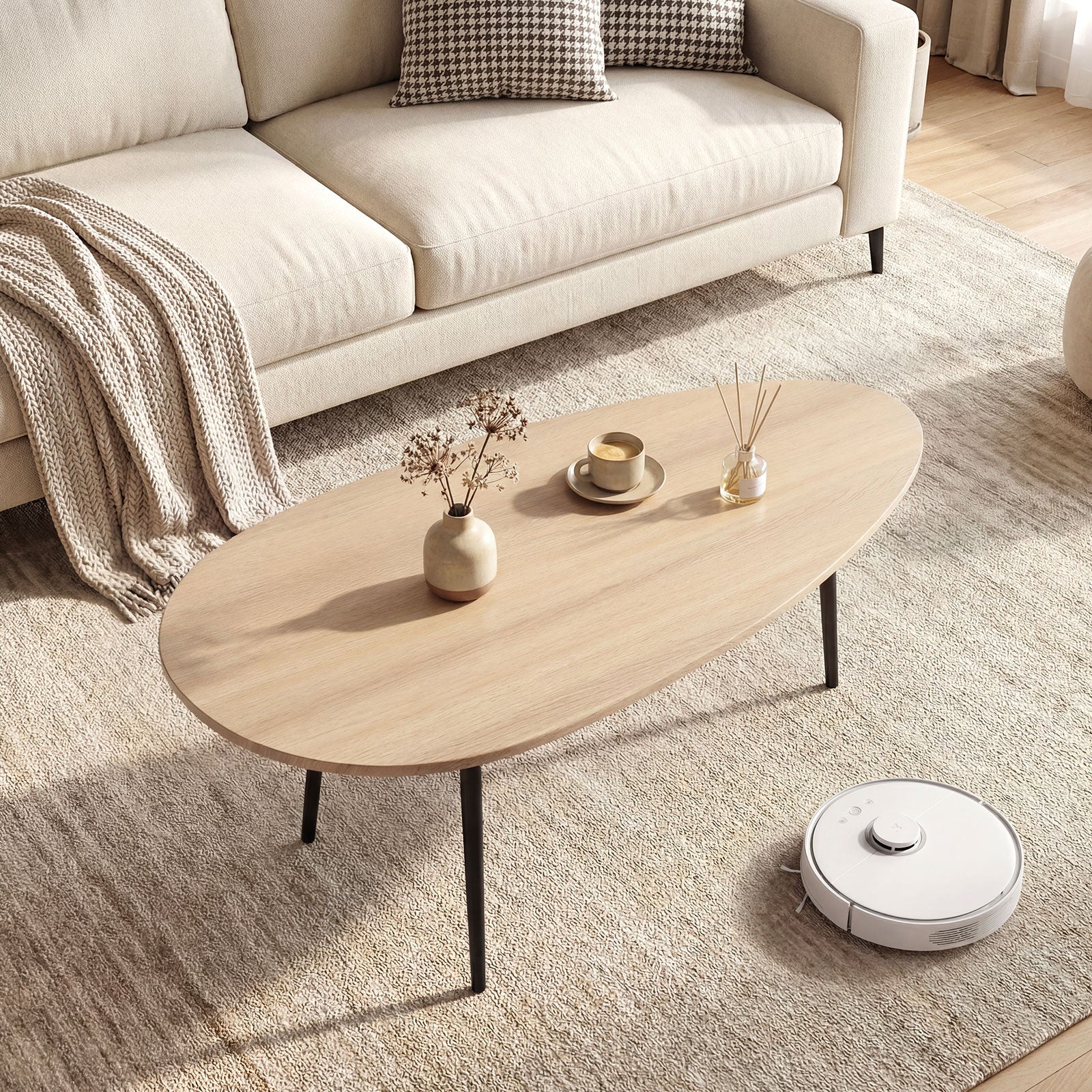 Oval Coffee Table, Mid Century Center Table, Natural Coffee Tables at Gallery Canada