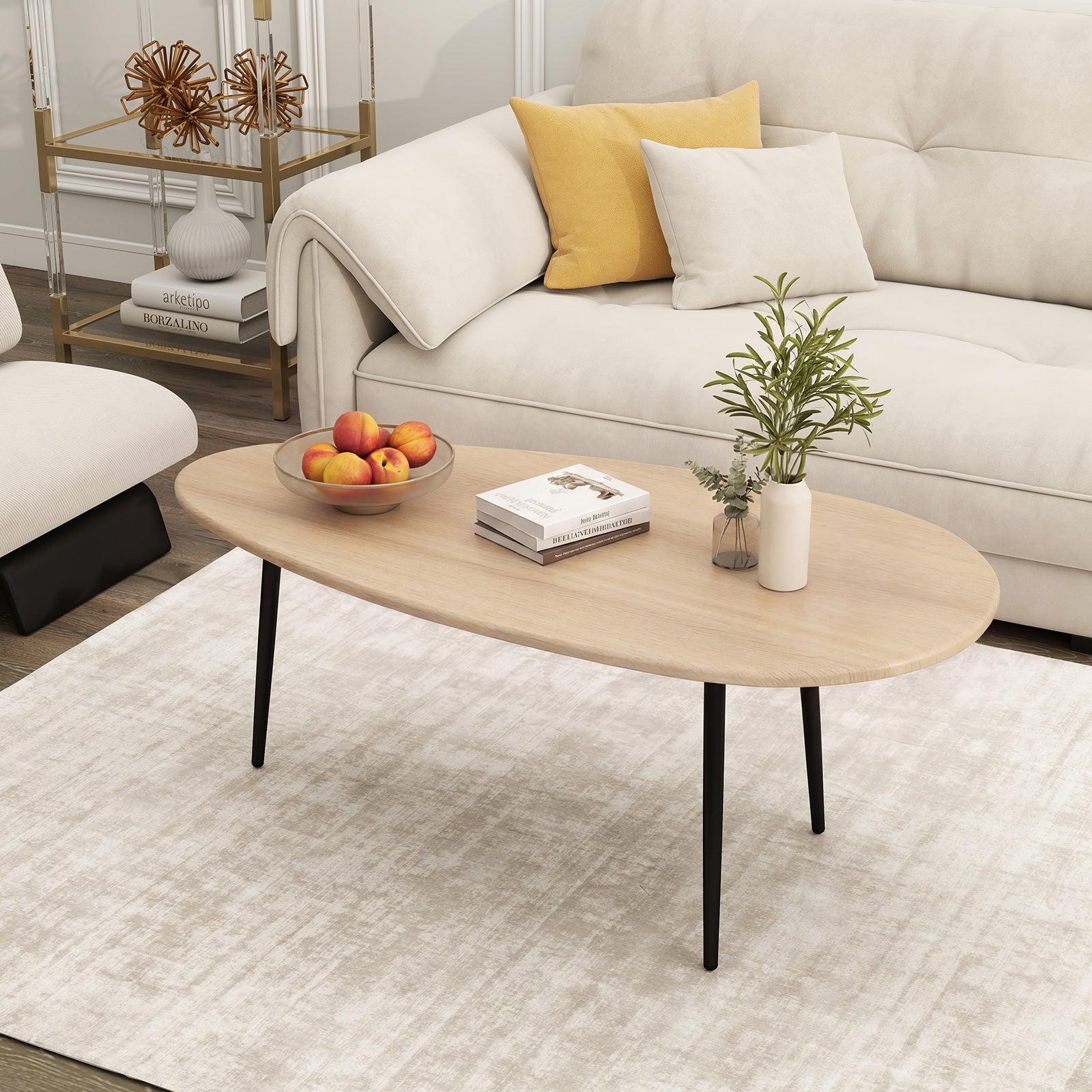 Oval Coffee Table, Mid Century Center Table, Natural Coffee Tables at Gallery Canada