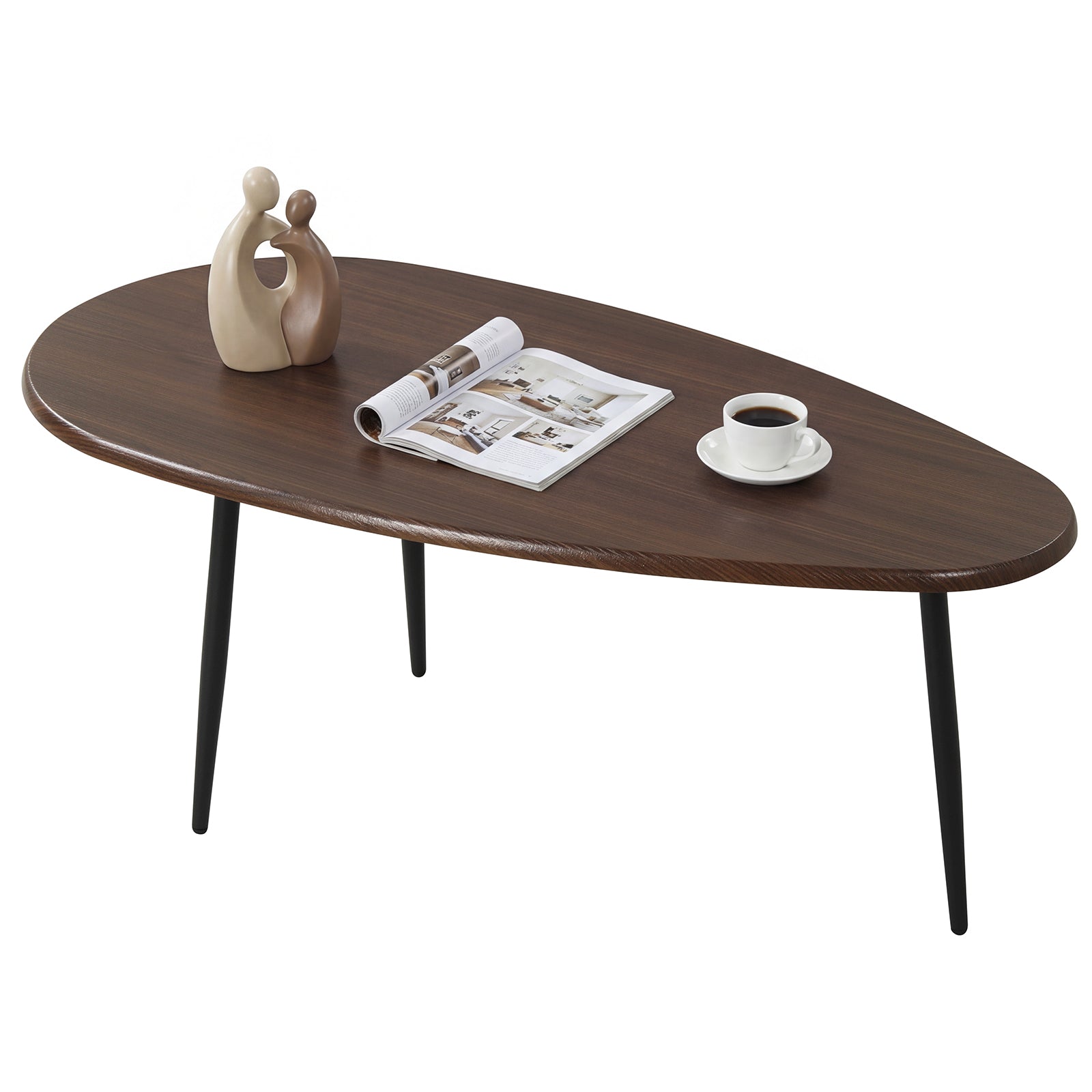 Oval Coffee Table, Mid Century Center Table, Walnut Coffee Tables at Gallery Canada