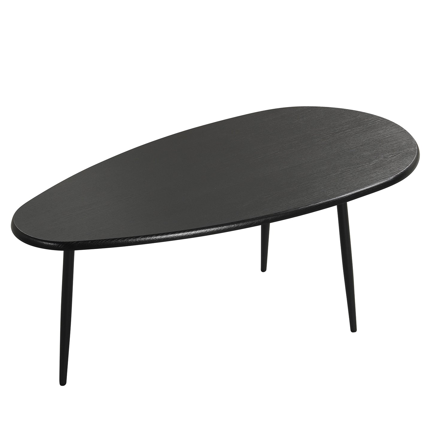 Oval Coffee Table, Mid Century Center Table, Sturdy Metal Construction, Black Coffee Tables at Gallery Canada