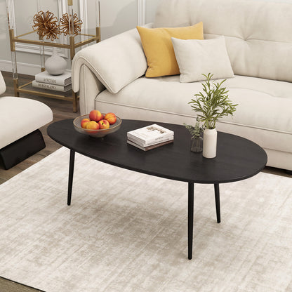 Oval Coffee Table, Mid Century Center Table, Sturdy Metal Construction, Black Coffee Tables at Gallery Canada