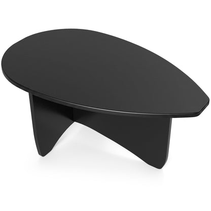 Table basse ovale, Mid-Century Moderne, Bois, Noir