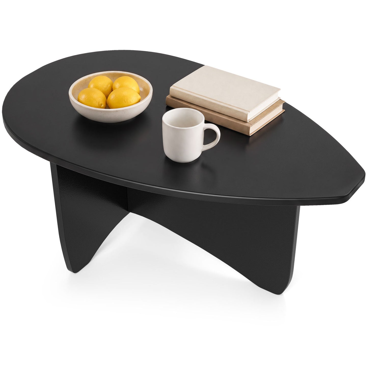 Table basse ovale, Mid-Century Moderne, Bois, Noir