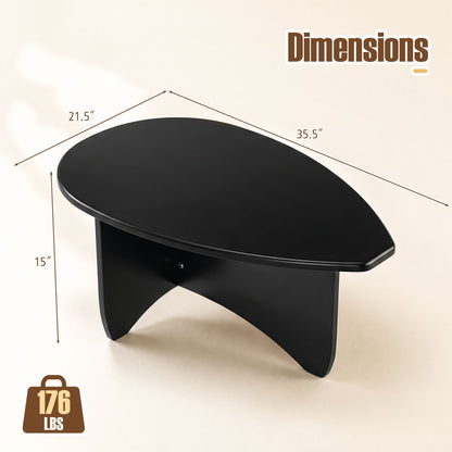 Table basse ovale, Mid-Century Moderne, Bois, Noir