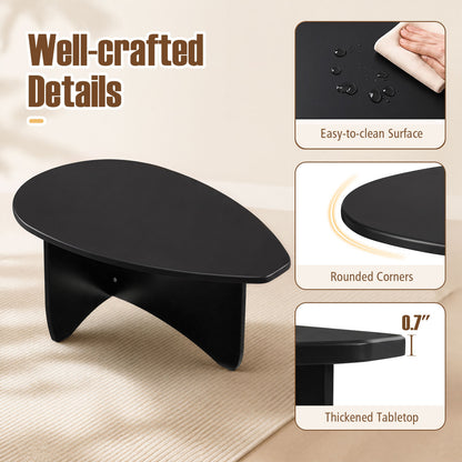 Table basse ovale, Mid-Century Moderne, Bois, Noir