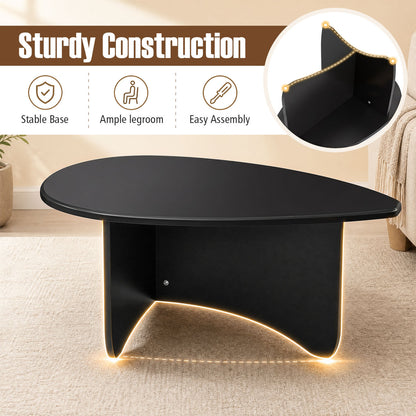 Table basse ovale, Mid-Century Moderne, Bois, Noir