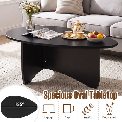 Table basse ovale, Mid-Century Moderne, Bois, Noir