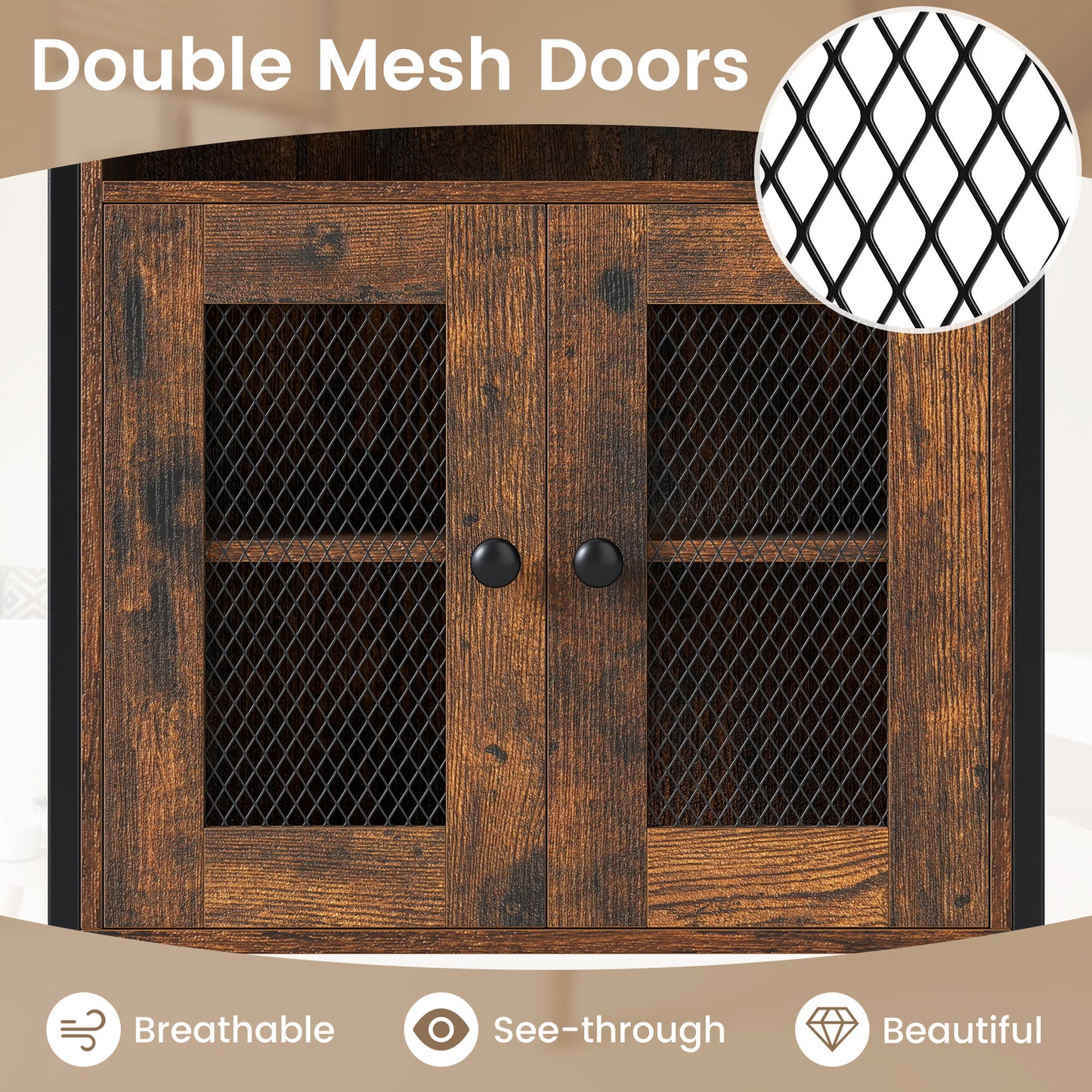 Over-The-Toilet Storage Cabinet with Heavy-Duty Metal Frame 2-door Freestanding, Rustic Brown Bathroom Etagere at Gallery Canada