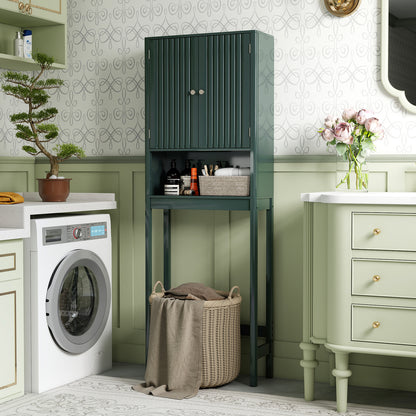 Over The Toilet Storage Cabinet with Fluted Doors, Green Bathroom Etagere at Gallery Canada