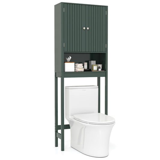 Over The Toilet Storage Cabinet with Fluted Doors, Green Bathroom Etagere Green at Gallery Canada