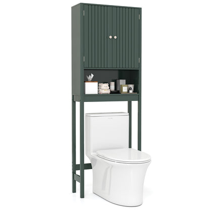 Over The Toilet Storage Cabinet with Fluted Doors, Green Bathroom Etagere at Gallery Canada