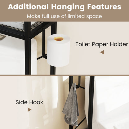 Over-The-Toilet Storage Cabinet with Heavy-Duty Metal Frame 2-door Freestanding, Black Bathroom Etagere at Gallery Canada