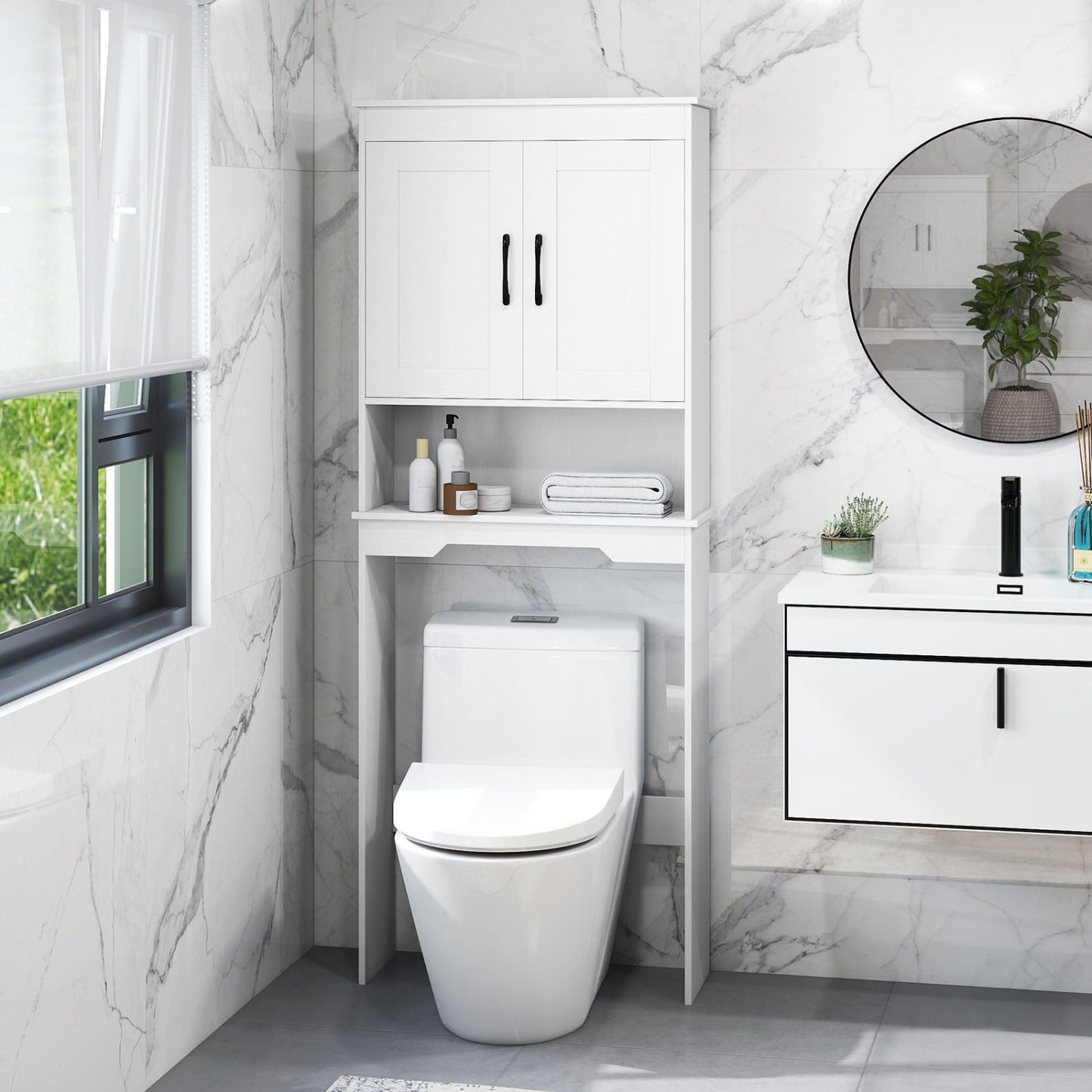 Over Toilet Space Saver, Storage Cabinet, White Bathroom Etagere at Gallery Canada
