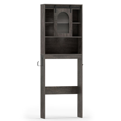 Over Toilet Storage Cabinet With Sliding Barn Door, Open Shelves, Oak Bathroom Etagere Oak at Gallery Canada