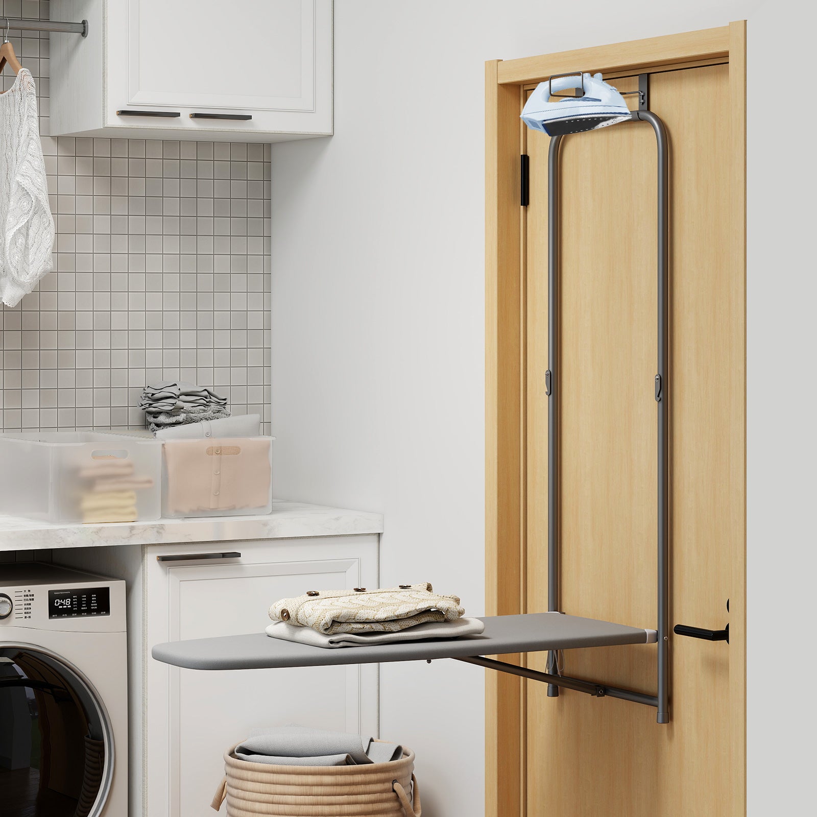 Over the Door Ironing Board Space-Saving Metal Hanging Ironing Board, Gray Dryers at Gallery Canada
