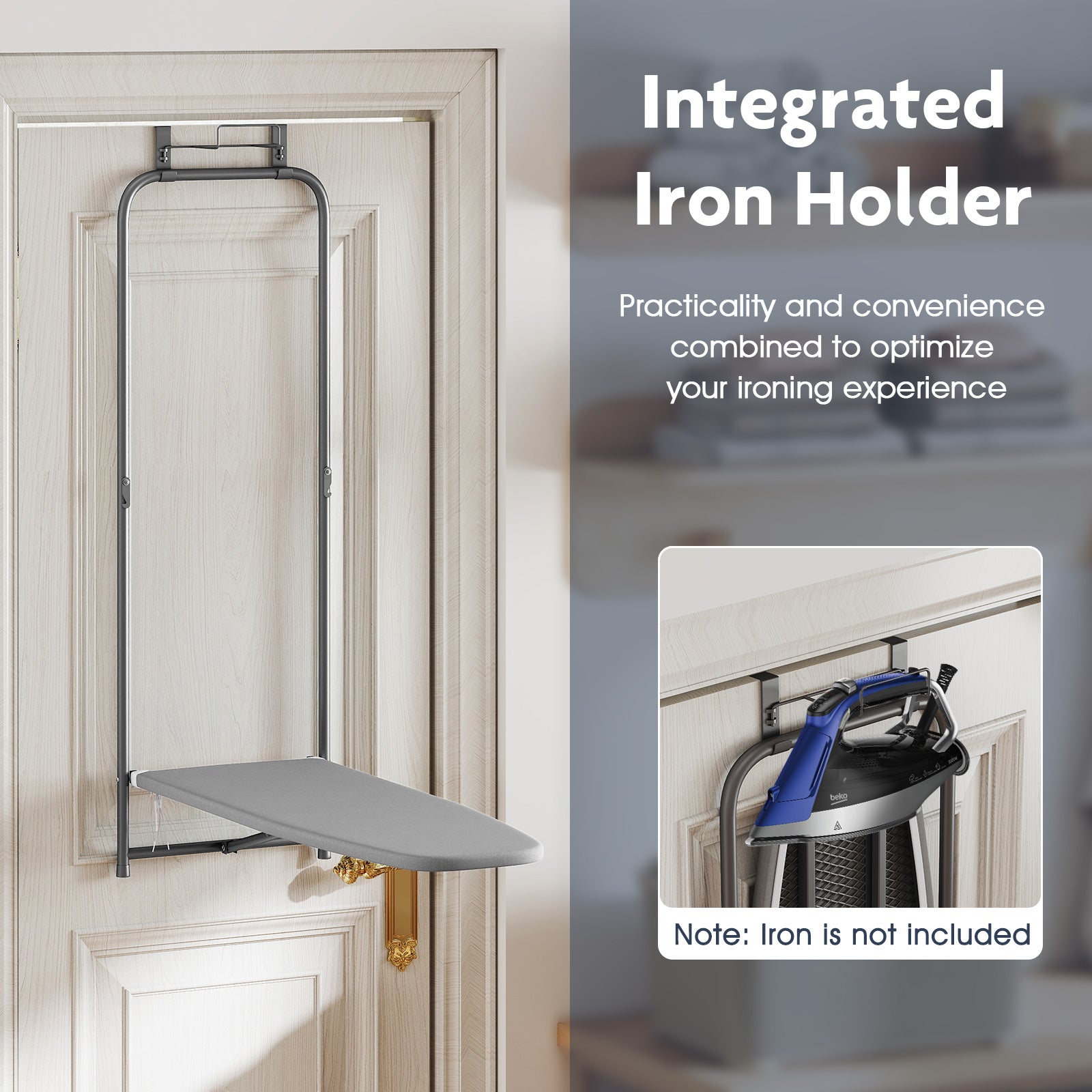 Over the Door Ironing Board Space-Saving Metal Hanging Ironing Board, Gray Dryers at Gallery Canada