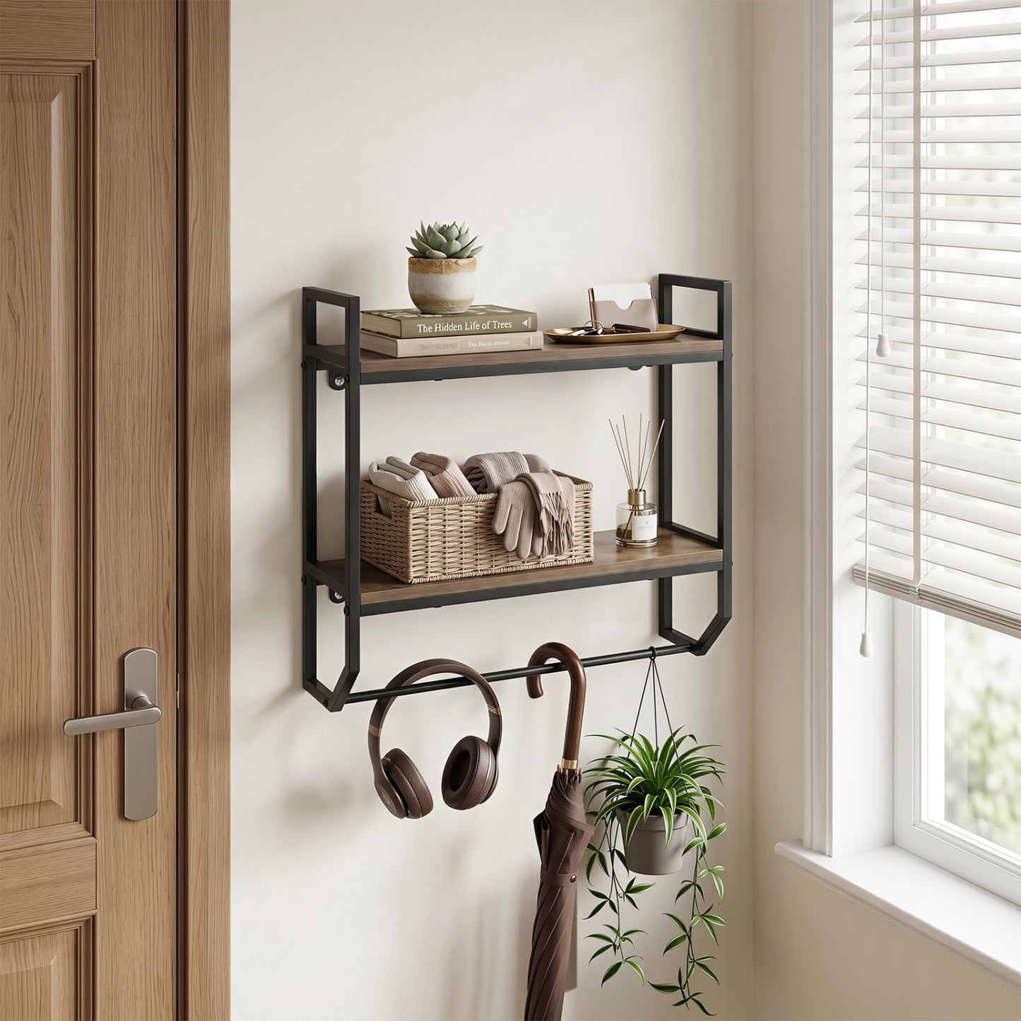 Over The Toilet Shelf Wall Mounted, Metal Frame, Gray