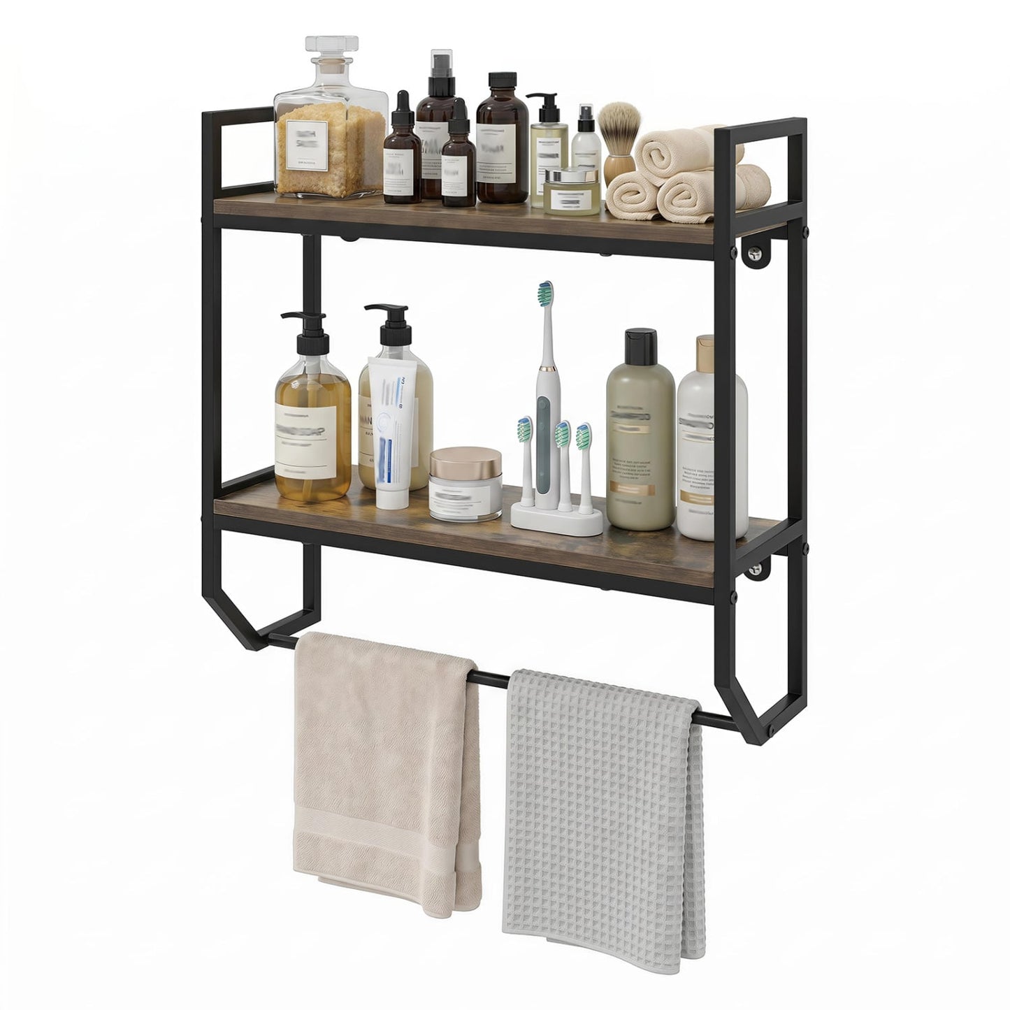 Over The Toilet Shelf Wall Mounted, Metal Frame, Gray