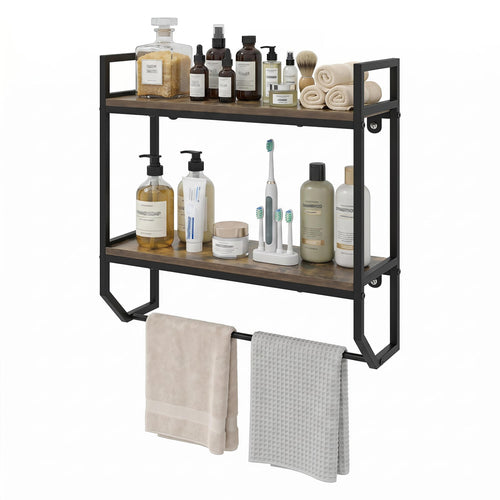 Over The Toilet Shelf Wall Mounted, Metal Frame, Gray