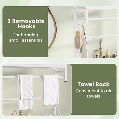 Over the Toilet Storage Rack 3-Tier Over Toilet Bathroom Organizer with Towel Holder, White Bathroom Etagere at Gallery Canada