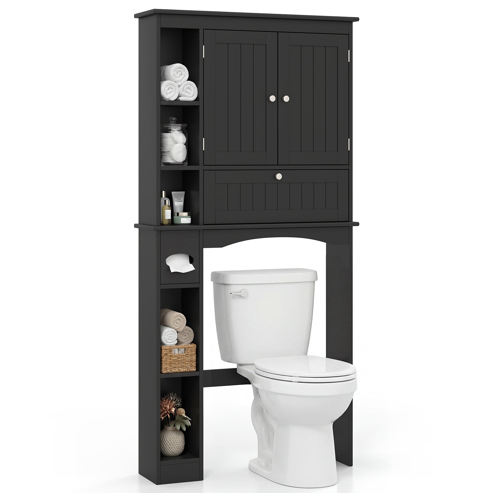 Over The Toilet Storage Cabinet, Adjustable Shelf, Black Bathroom Etagere at Gallery Canada