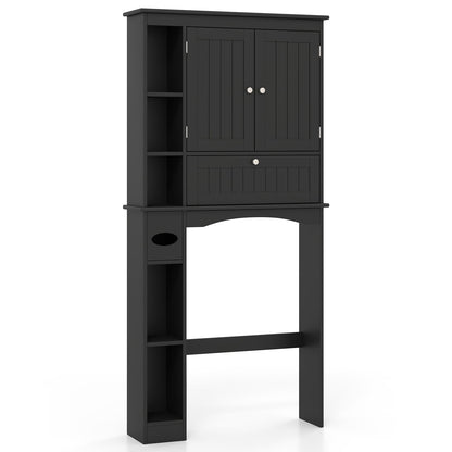 Over The Toilet Storage Cabinet, Adjustable Shelf, Black Bathroom Etagere Black at Gallery Canada
