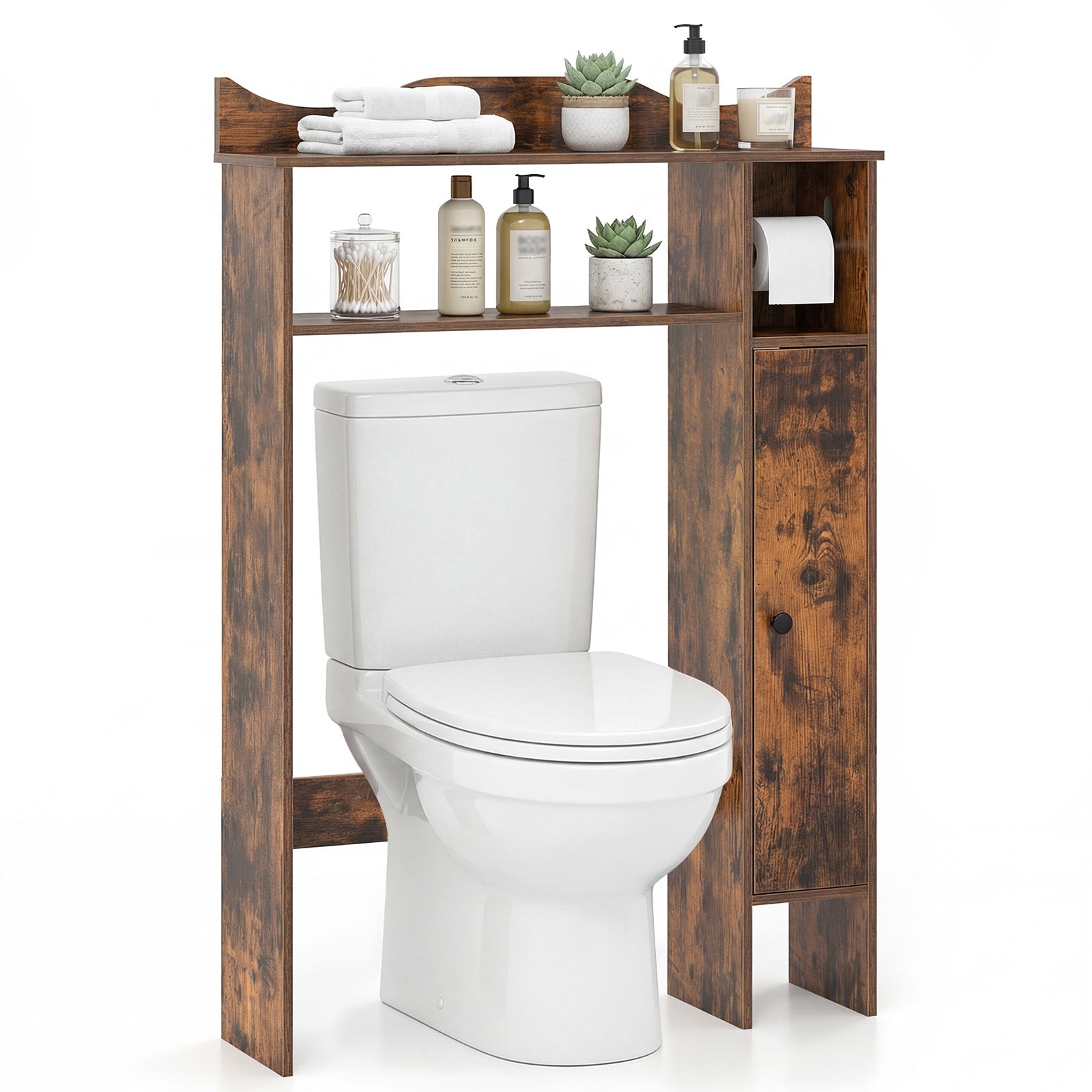 Over The Toilet Storage Cabinet, Rustic Brown Bathroom Etagere at Gallery Canada