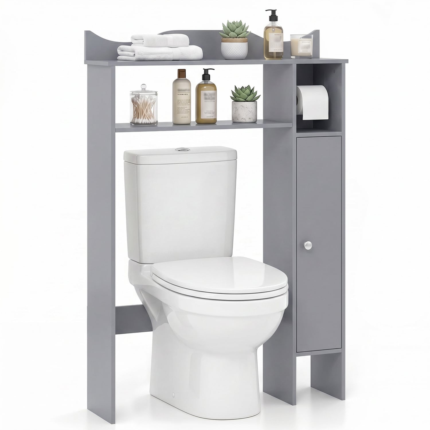 Over The Toilet Storage Cabinet, Toilet Paper Holder, Gray Bathroom Etagere at Gallery Canada