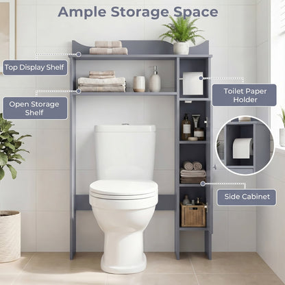 Over The Toilet Storage Cabinet, Toilet Paper Holder, Gray Bathroom Etagere at Gallery Canada